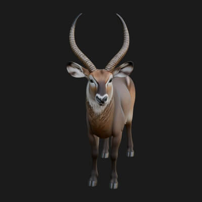 Gazelle Statue Design 4 3D Print Model
