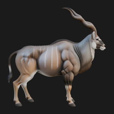 Gazelle Statue Design 40 3D Print Model