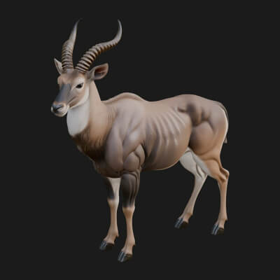 Gazelle Statue Design 5 3D Print Model
