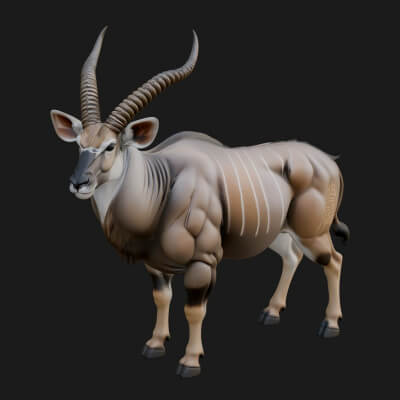 Gazelle Statue Design 6 3D Print Model