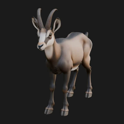 Gazelle Statue Design 9 3D Print Model