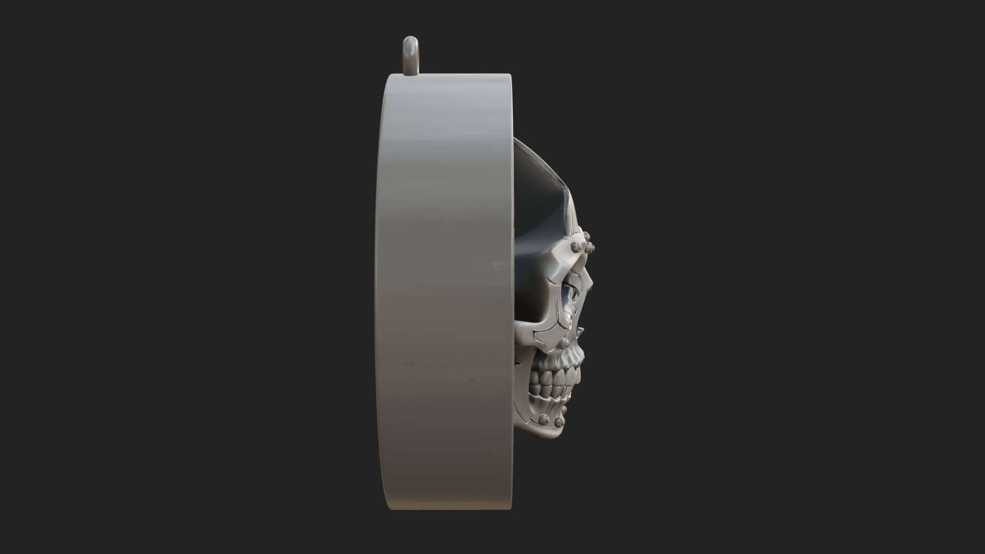 Gear Skull Oval Relief Plaque Design 3 3D Print Model 3D Model