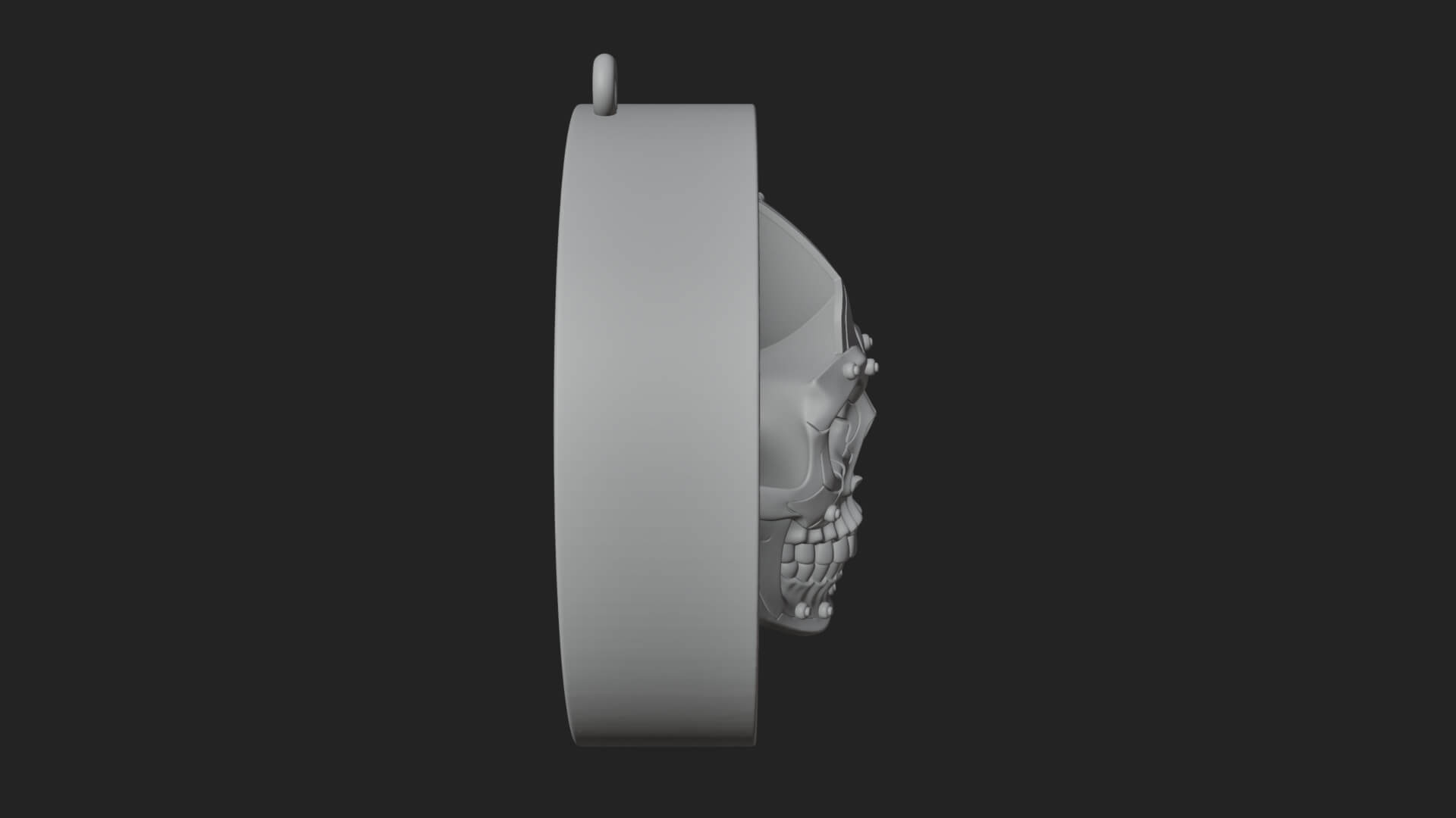 Gear Skull Oval Relief Plaque Design 3 3D Print Model 3D Model
