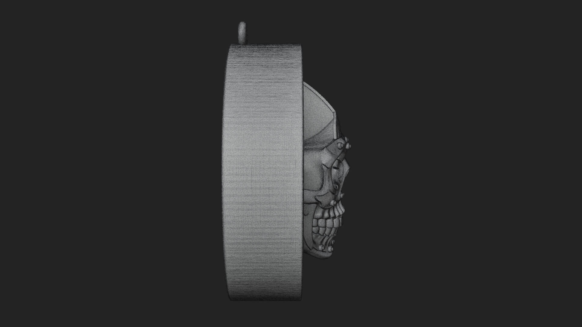 Gear Skull Oval Relief Plaque Design 3 3D Print Model 3D Model