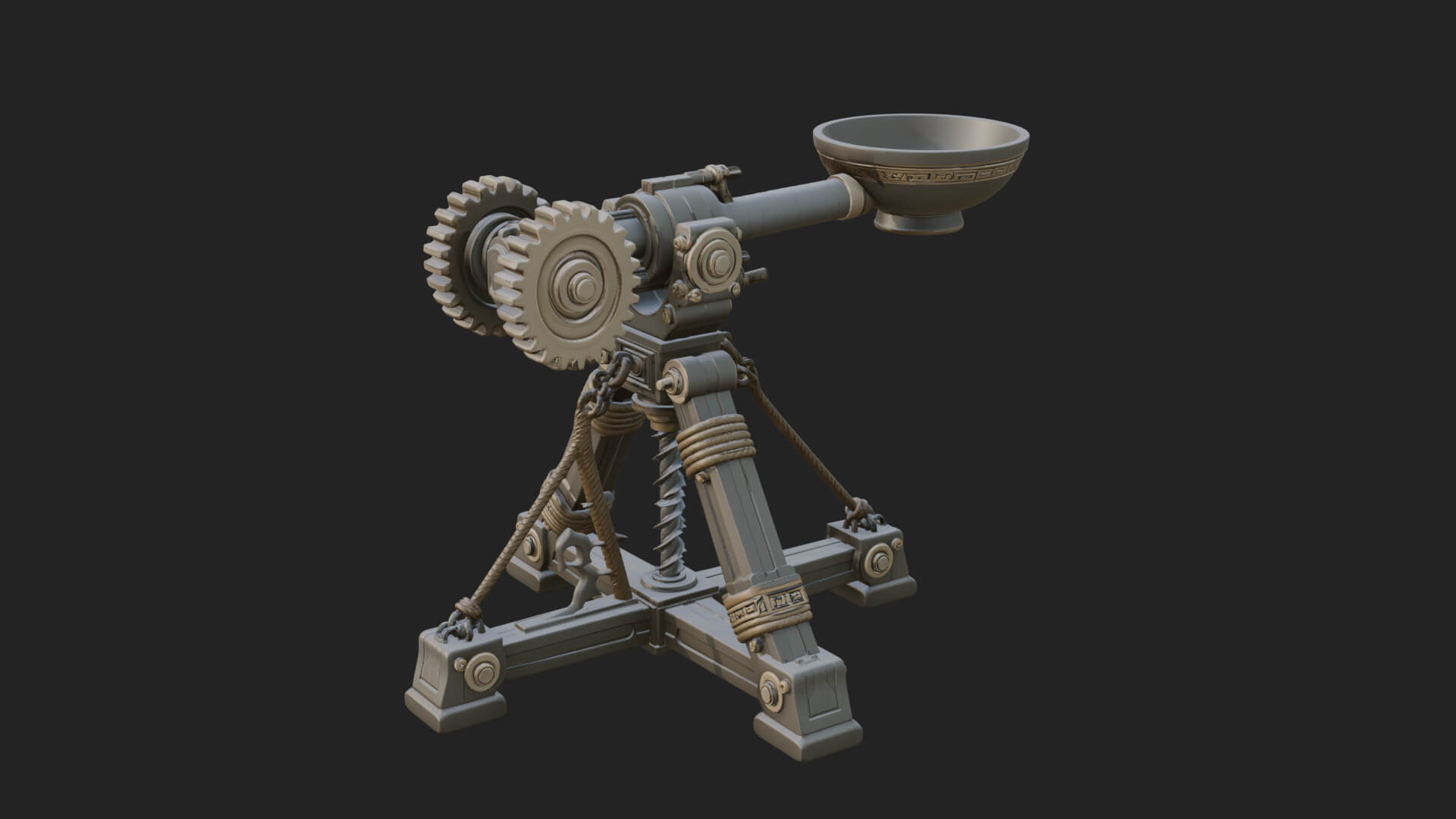 Geared Cup Launcher Model Design 1 3D Print Model 3D Model