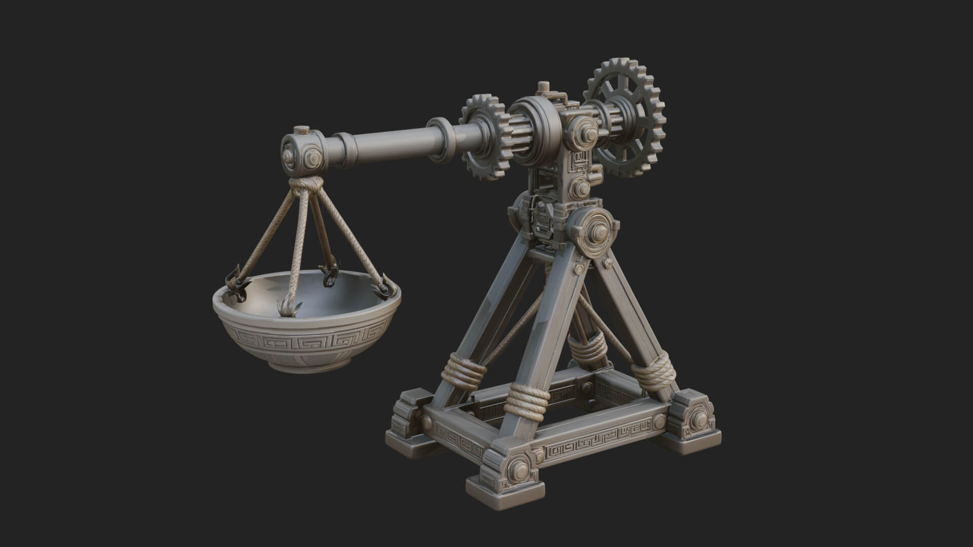 Geared Cup Launcher Model Design 2 3D Print Model 3D Model