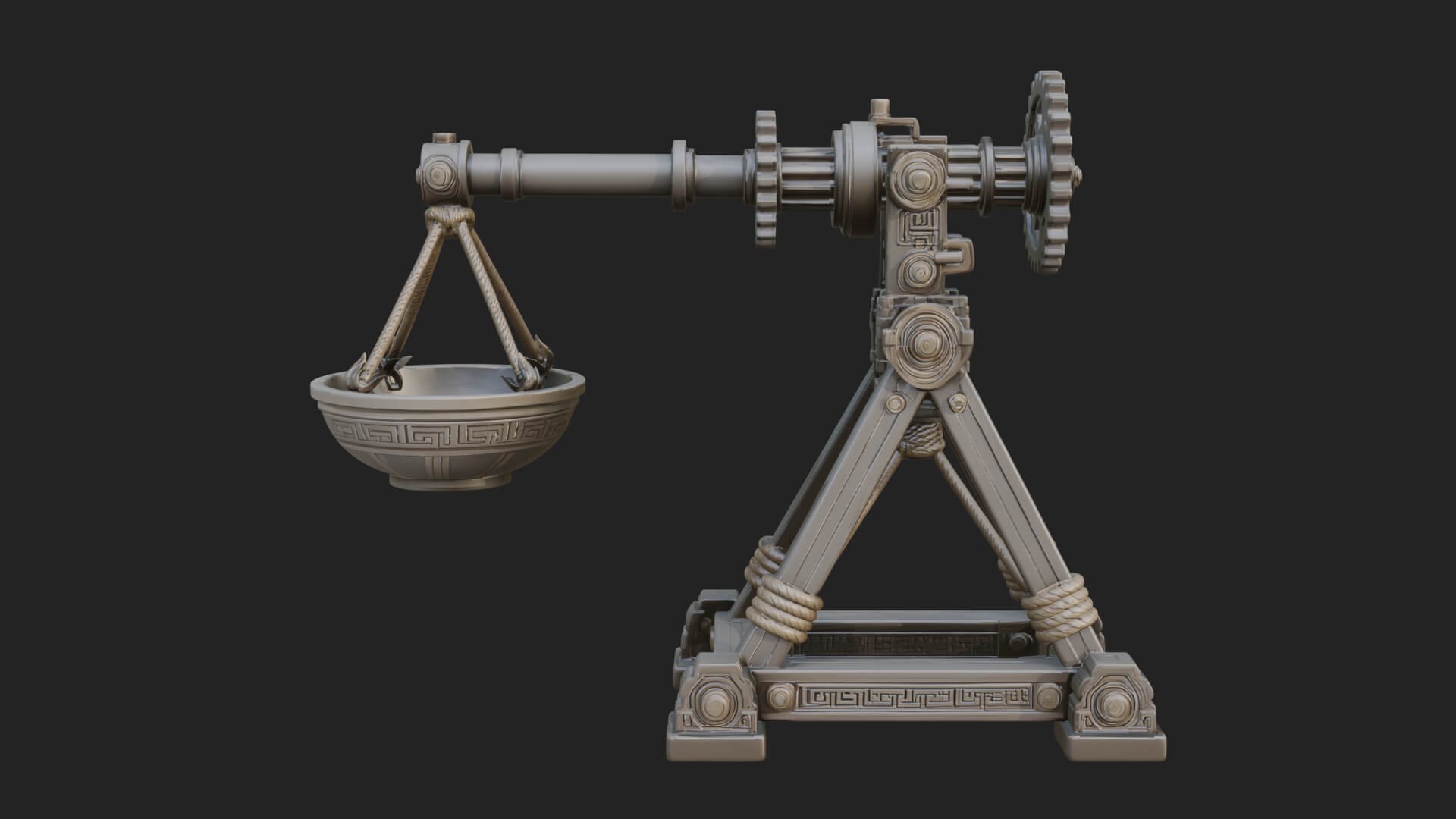 Geared Cup Launcher Model Design 2 3D Print Model 3D Model