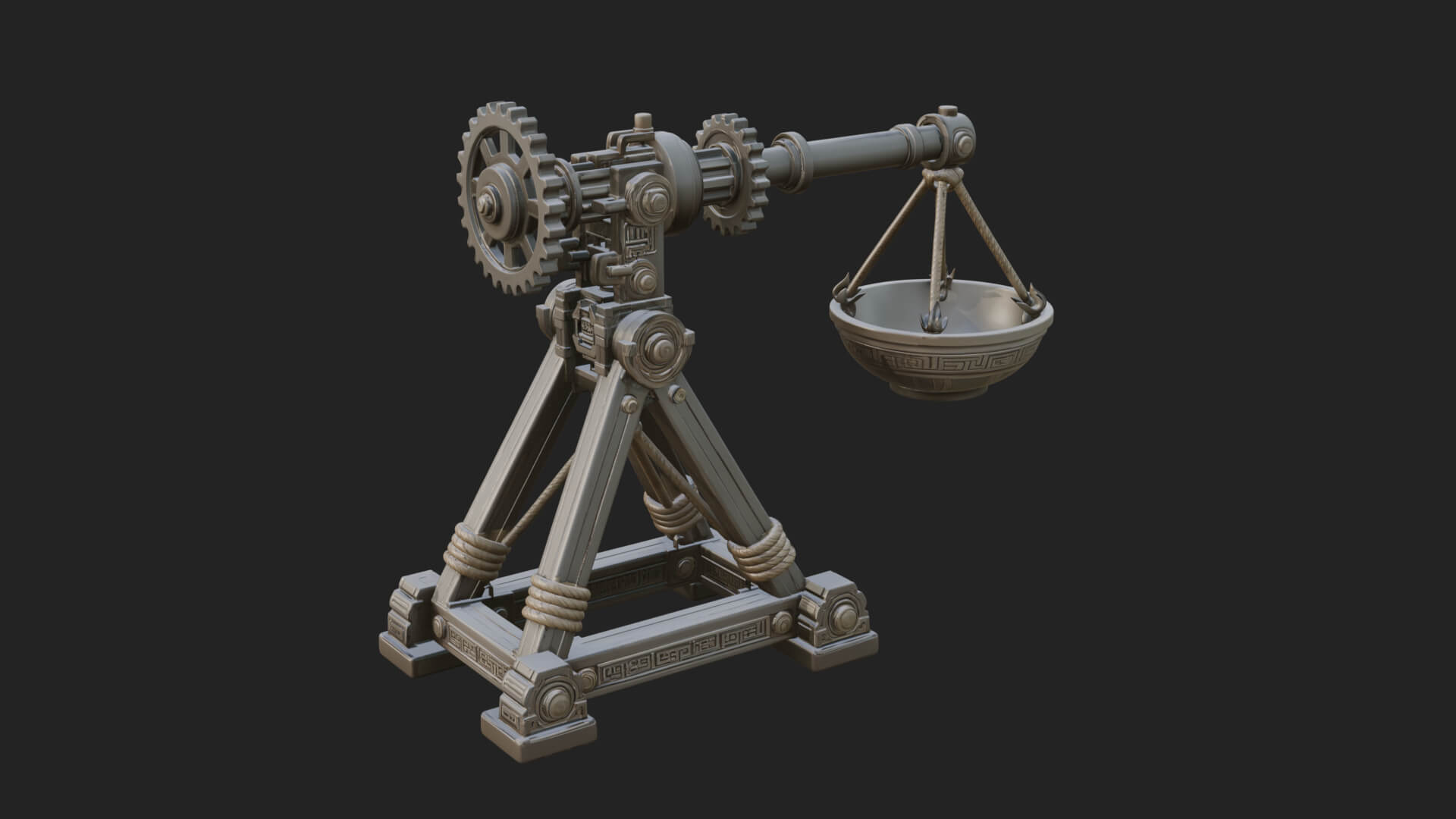 Geared Cup Launcher Model Design 2 3D Print Model 3D Model