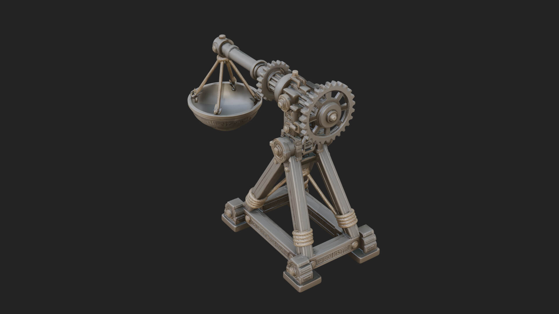 Geared Cup Launcher Model Design 2 3D Print Model 3D Model