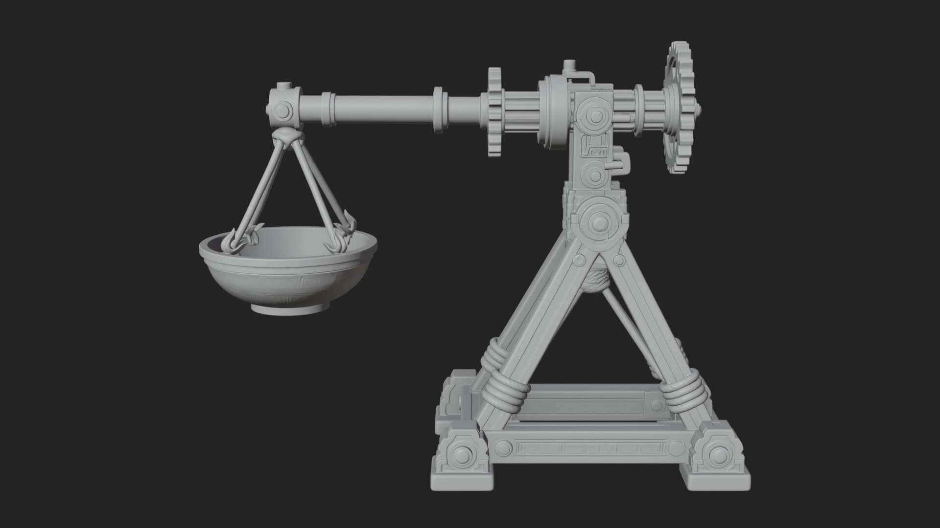 Geared Cup Launcher Model Design 2 3D Print Model 3D Model