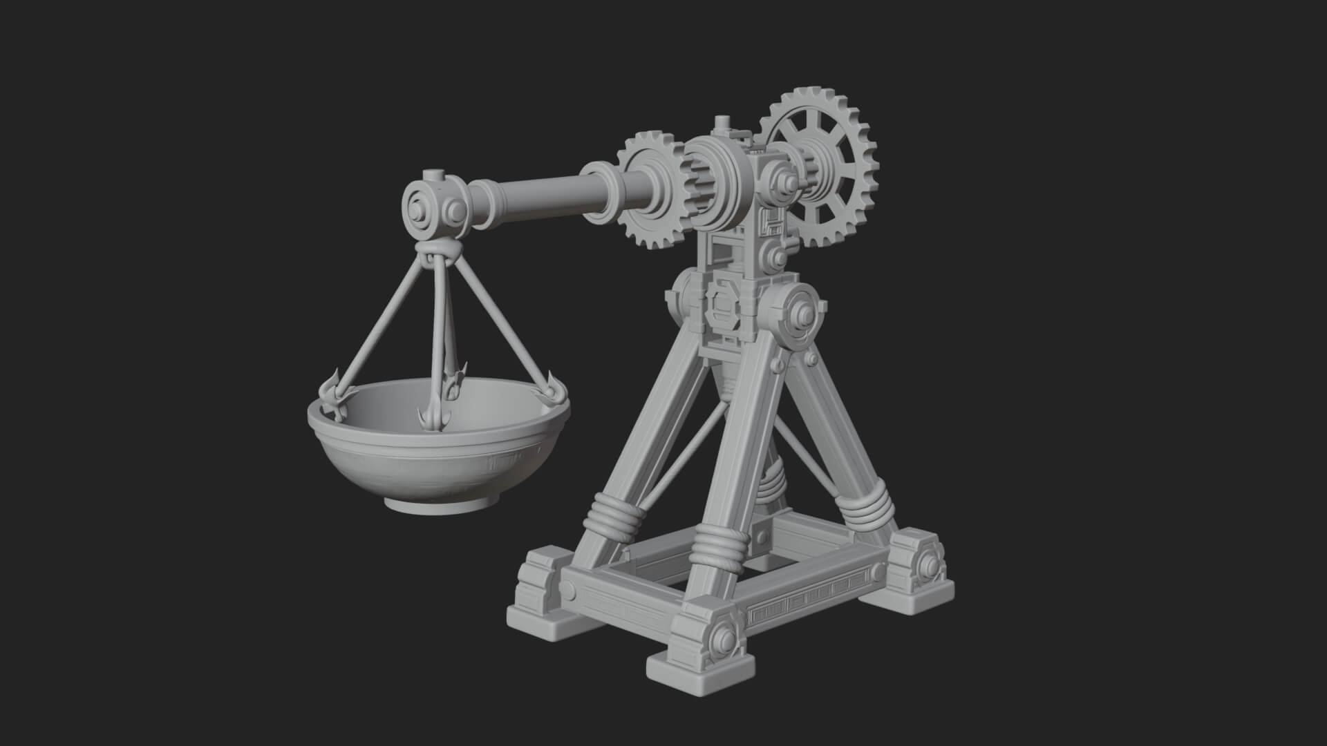 Geared Cup Launcher Model Design 2 3D Print Model 3D Model