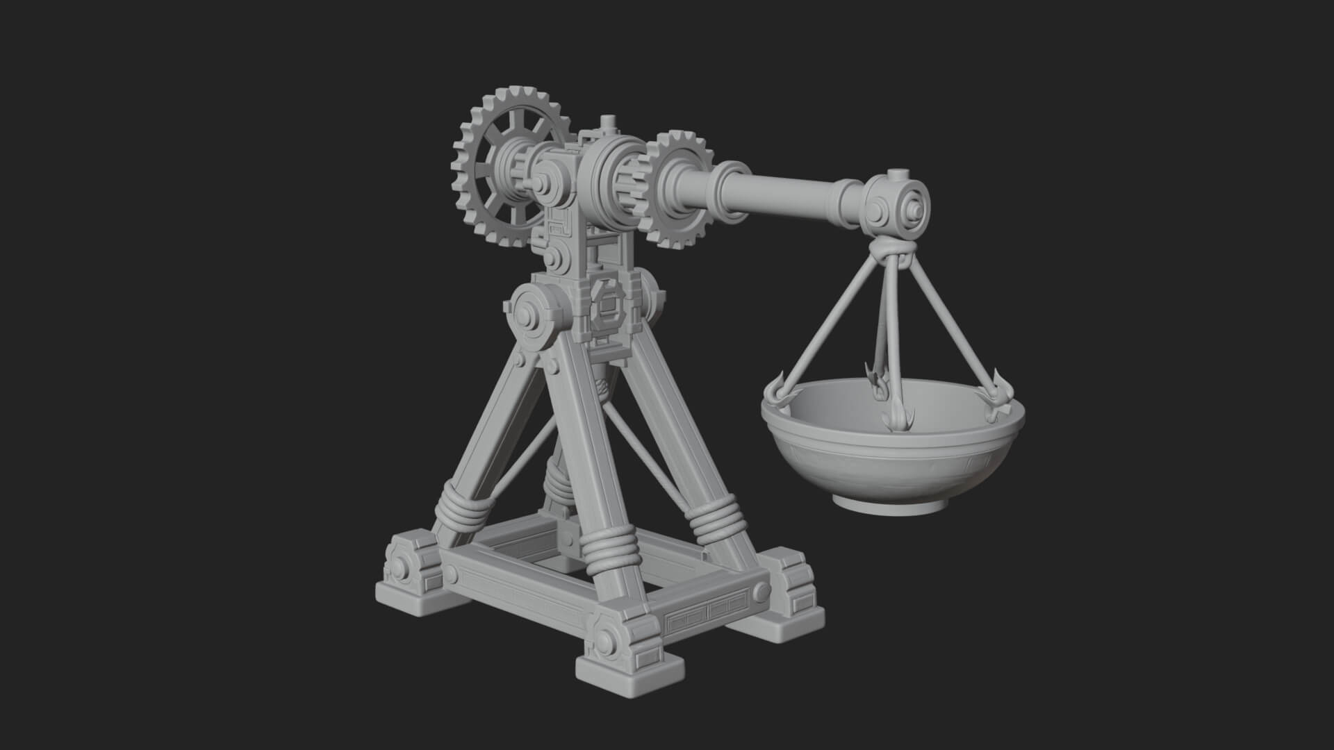 Geared Cup Launcher Model Design 2 3D Print Model 3D Model