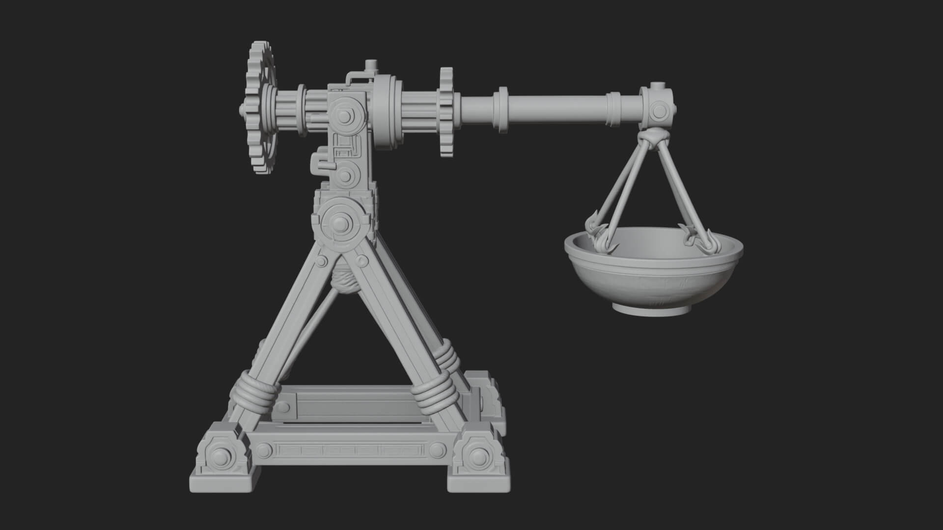 Geared Cup Launcher Model Design 2 3D Print Model 3D Model