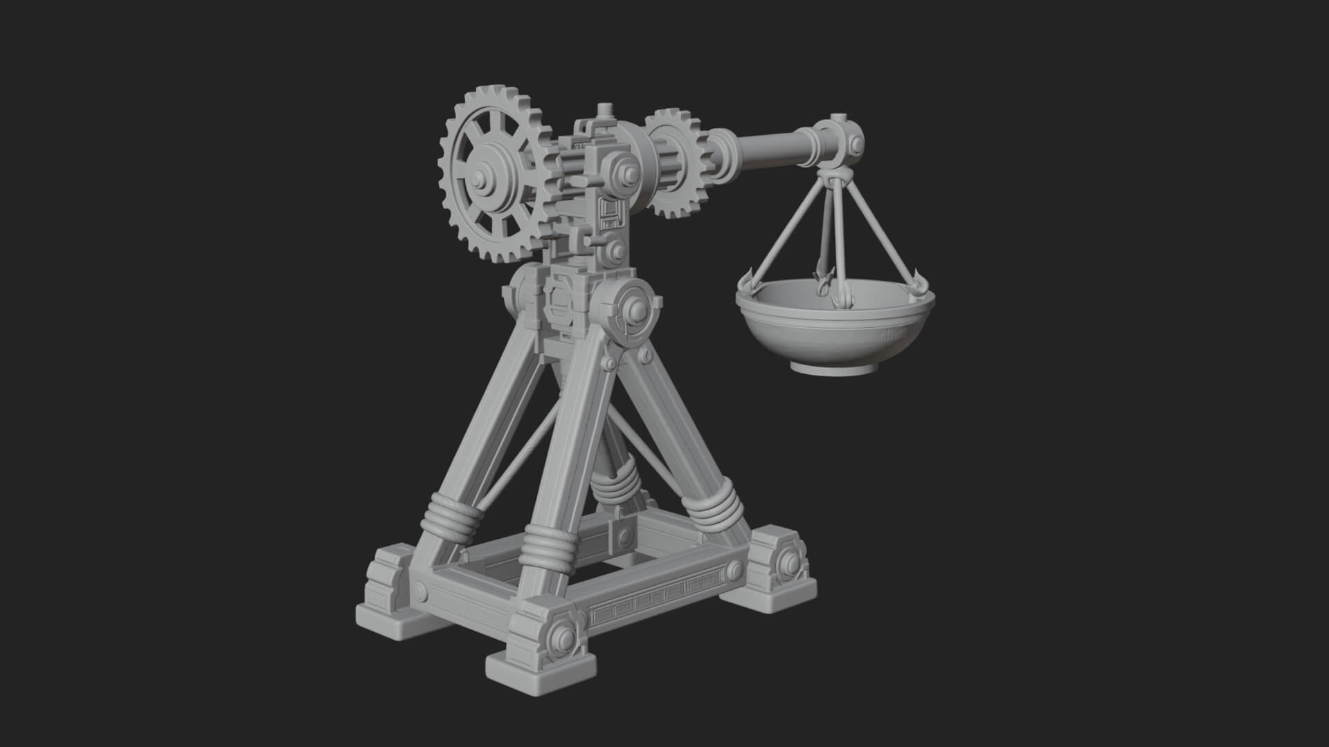 Geared Cup Launcher Model Design 2 3D Print Model 3D Model