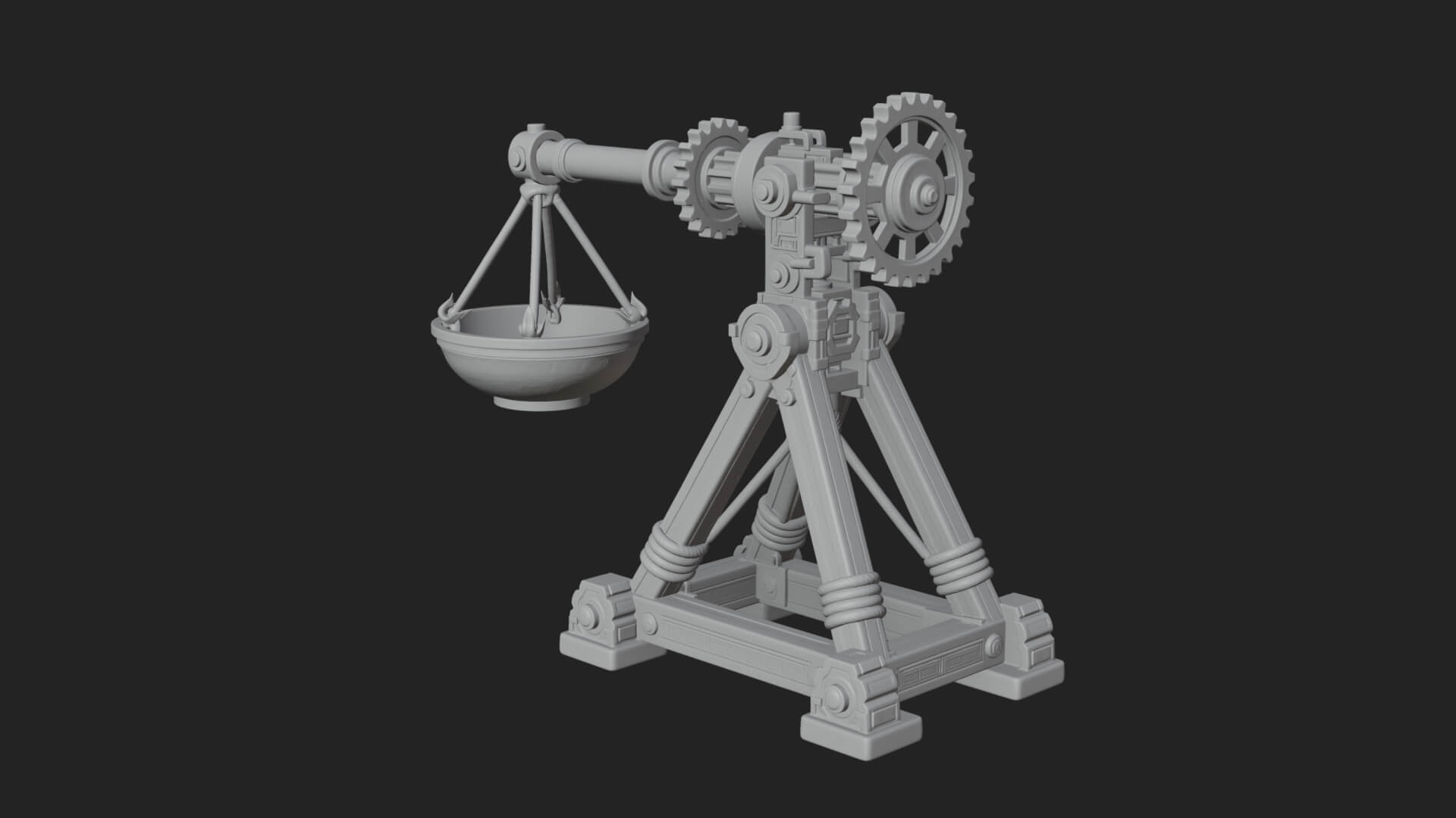 Geared Cup Launcher Model Design 2 3D Print Model 3D Model