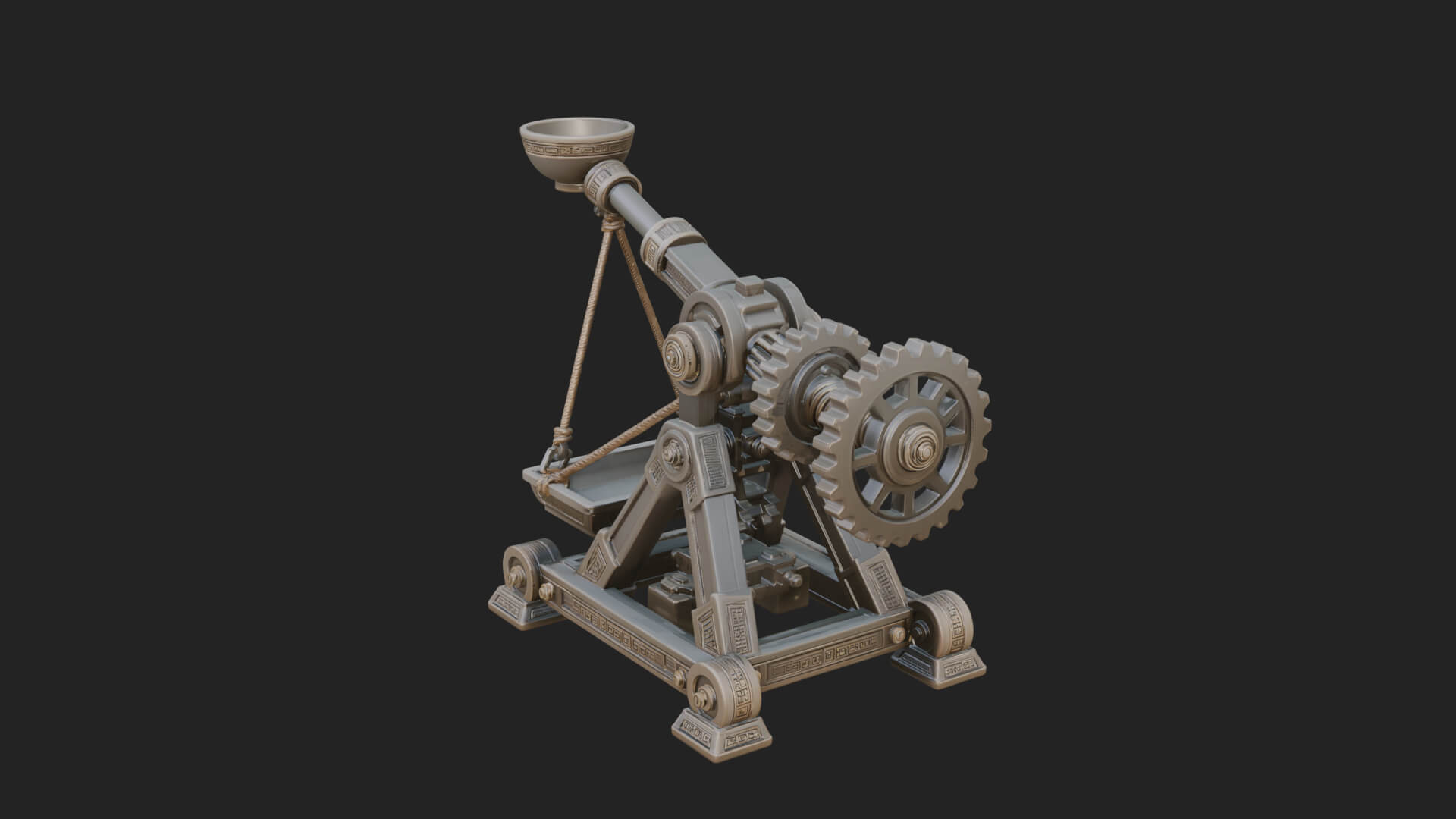 Geared Cup Launcher Model Design 3 3D Print Model 3D Model