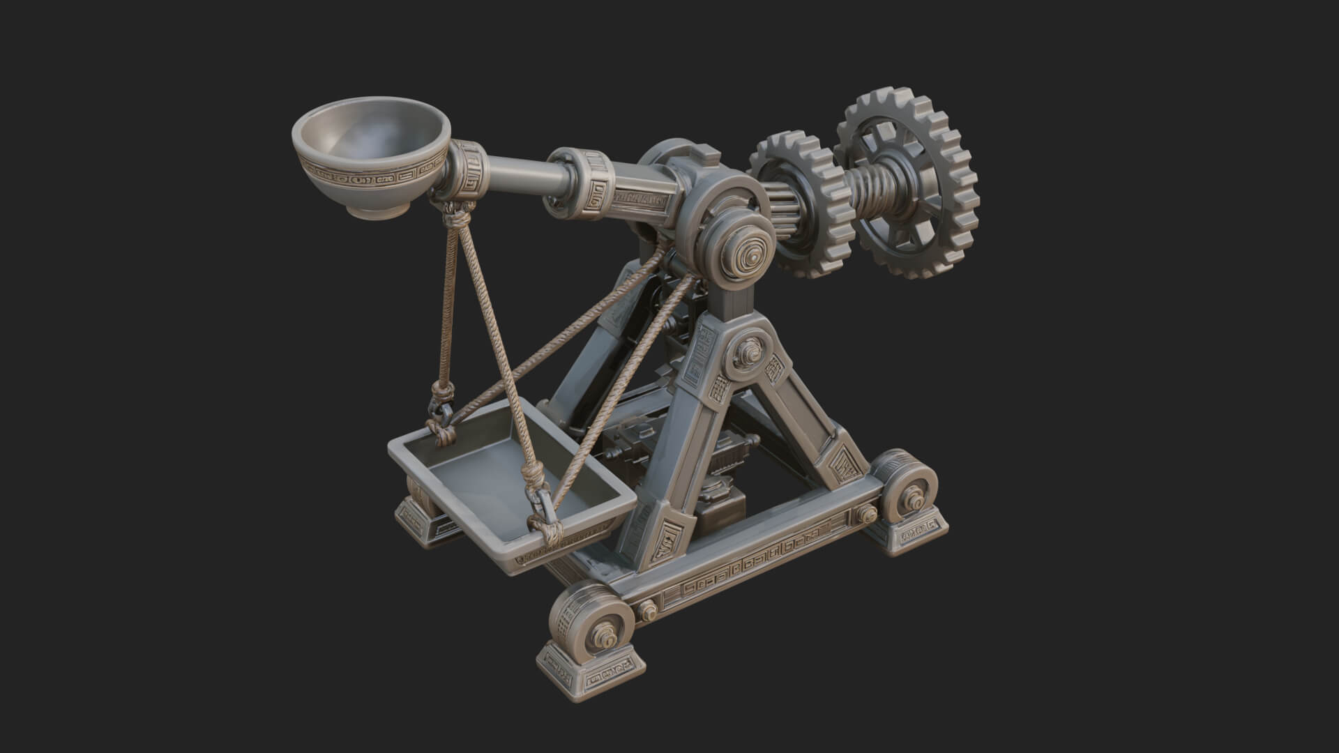 Geared Cup Launcher Model Design 3 3D Print Model 3D Model