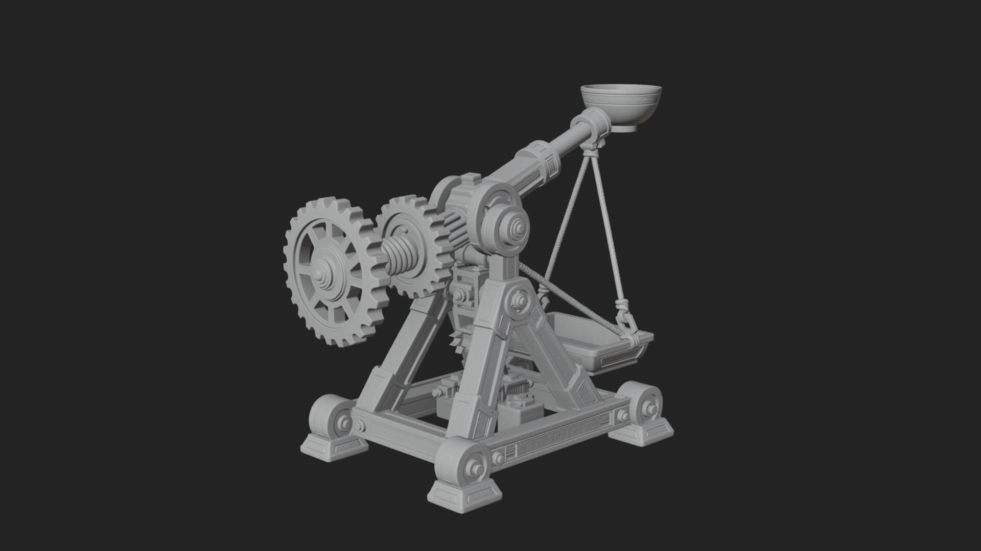 Geared Cup Launcher Model Design 3 3D Print Model 3D Model