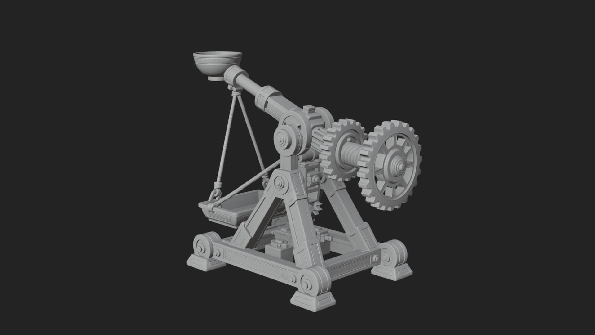 Geared Cup Launcher Model Design 3 3D Print Model 3D Model