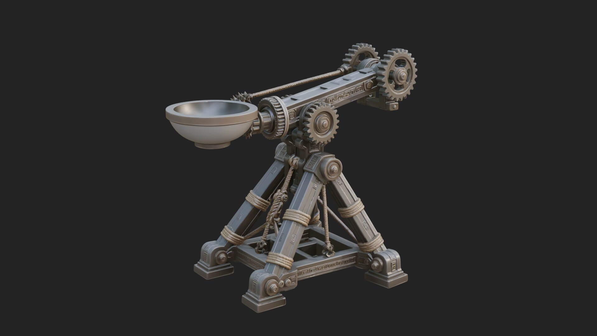 Geared Cup Launcher Model Design 4 3D Print Model 3D Model