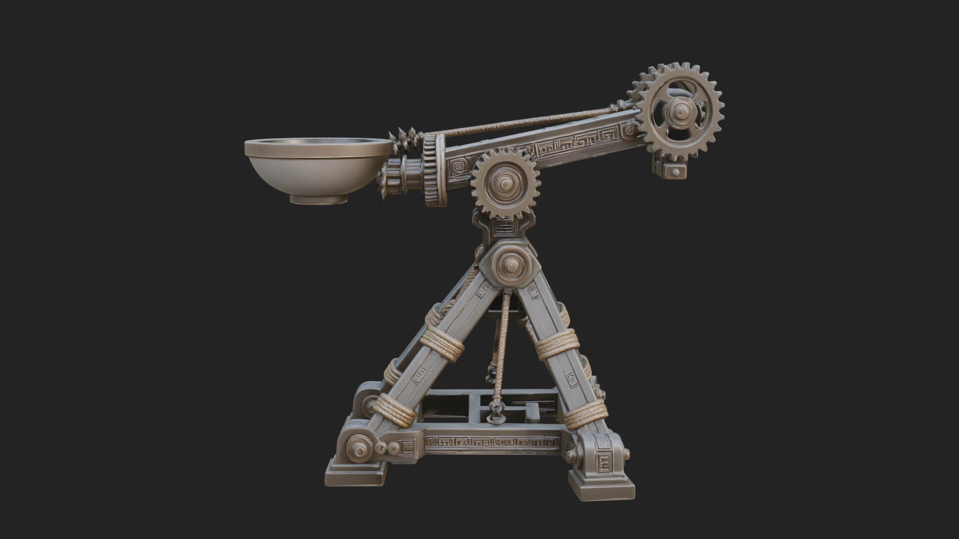 Geared Cup Launcher Model Design 4 3D Print Model 3D Model