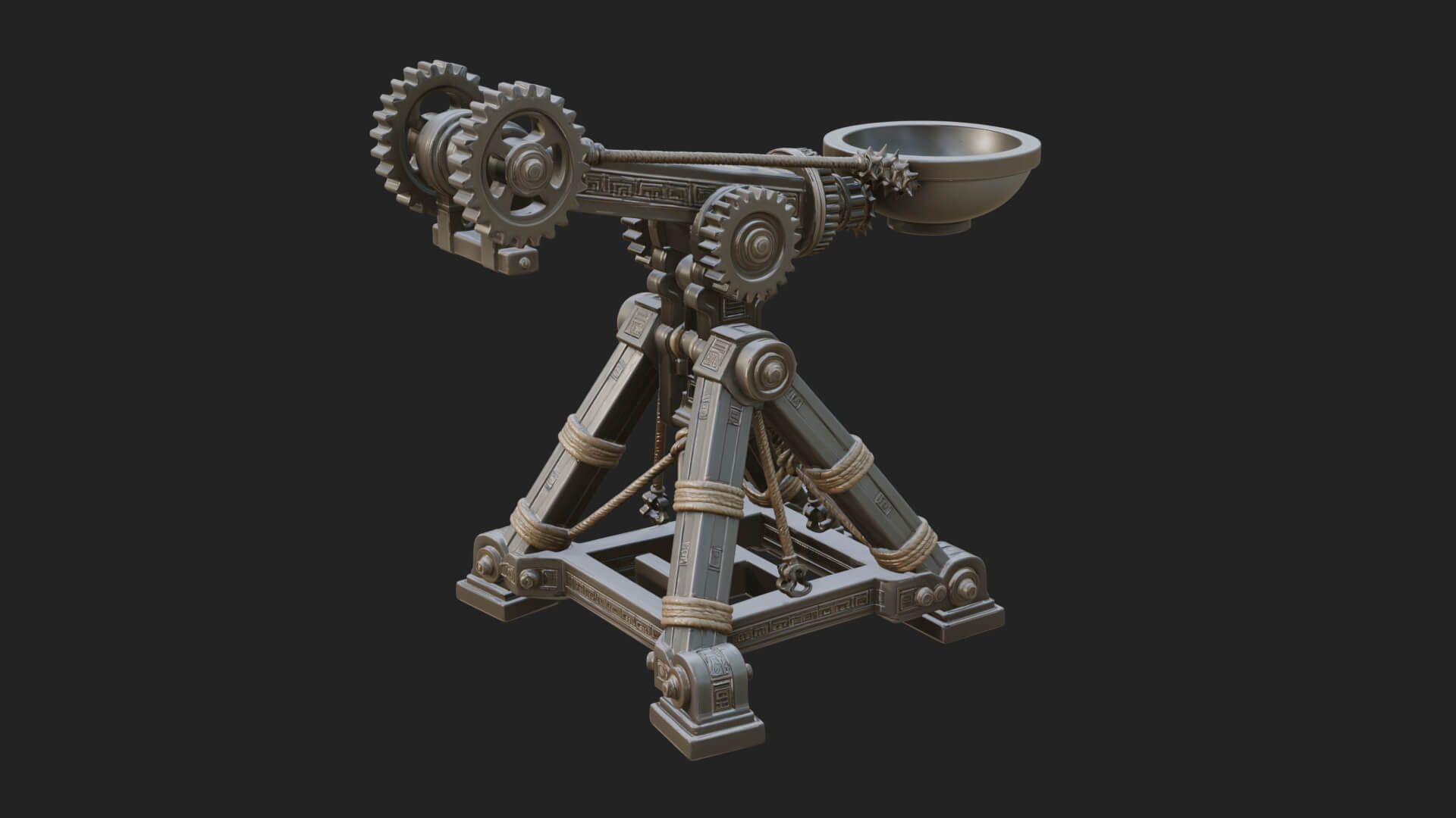 Geared Cup Launcher Model Design 4 3D Print Model 3D Model