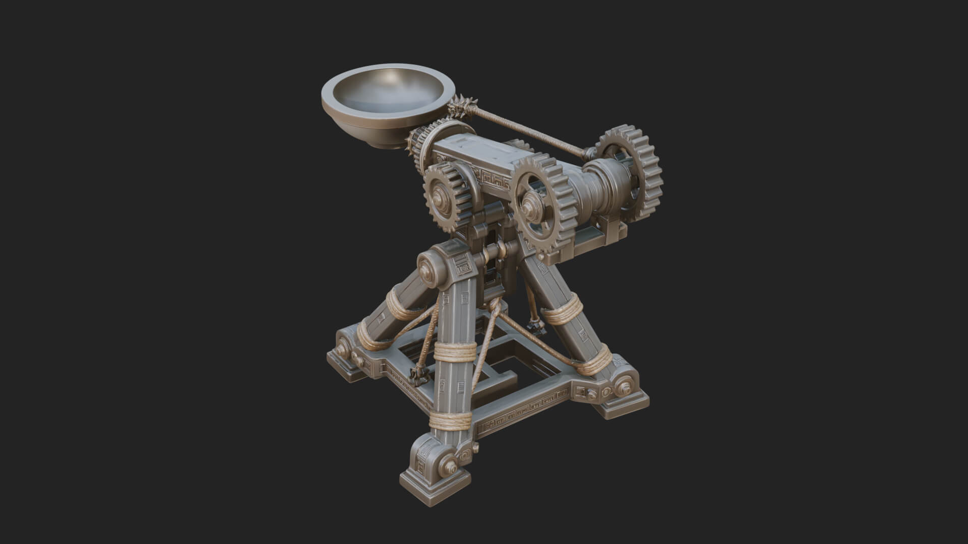 Geared Cup Launcher Model Design 4 3D Print Model 3D Model