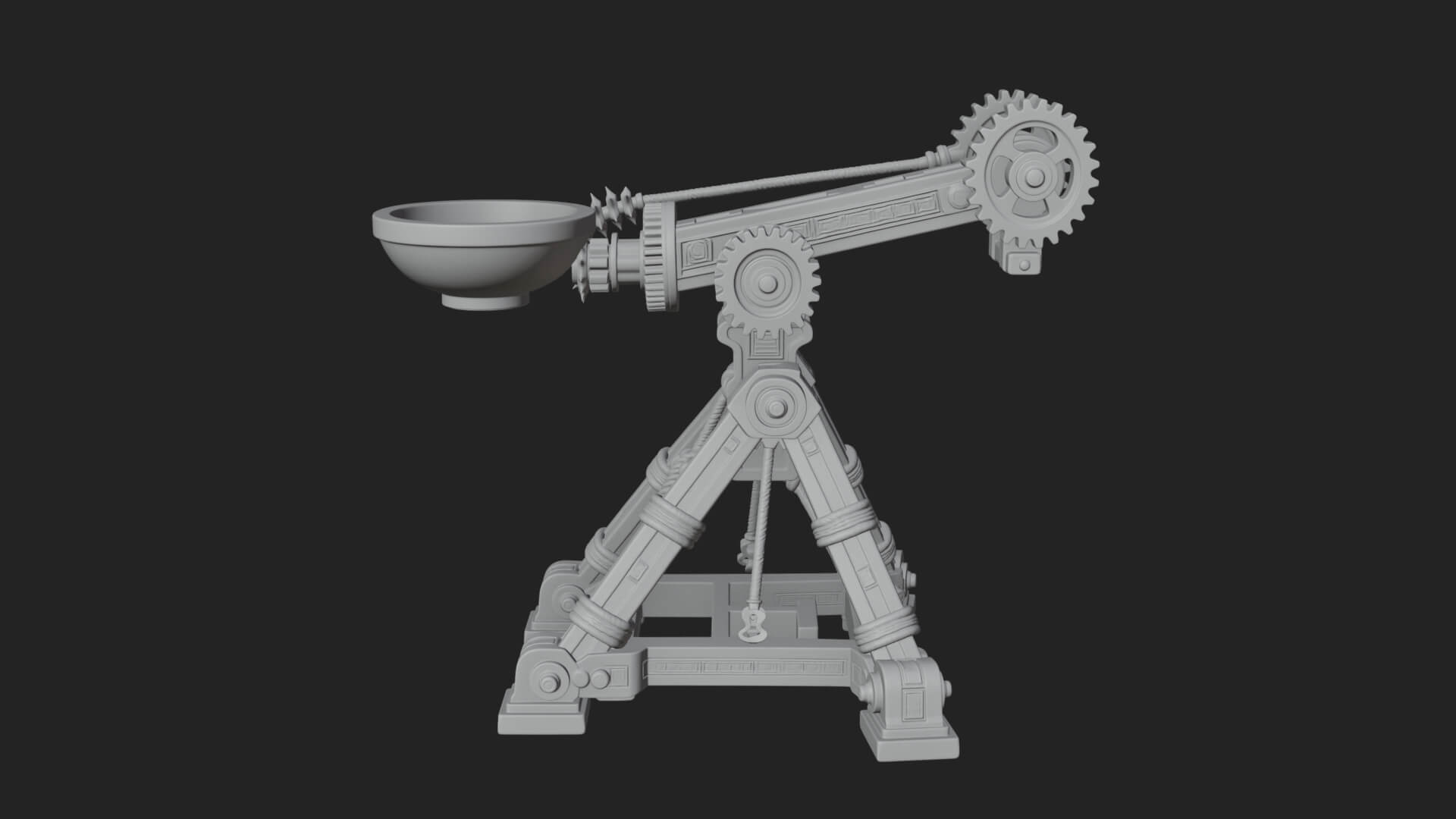 Geared Cup Launcher Model Design 4 3D Print Model 3D Model