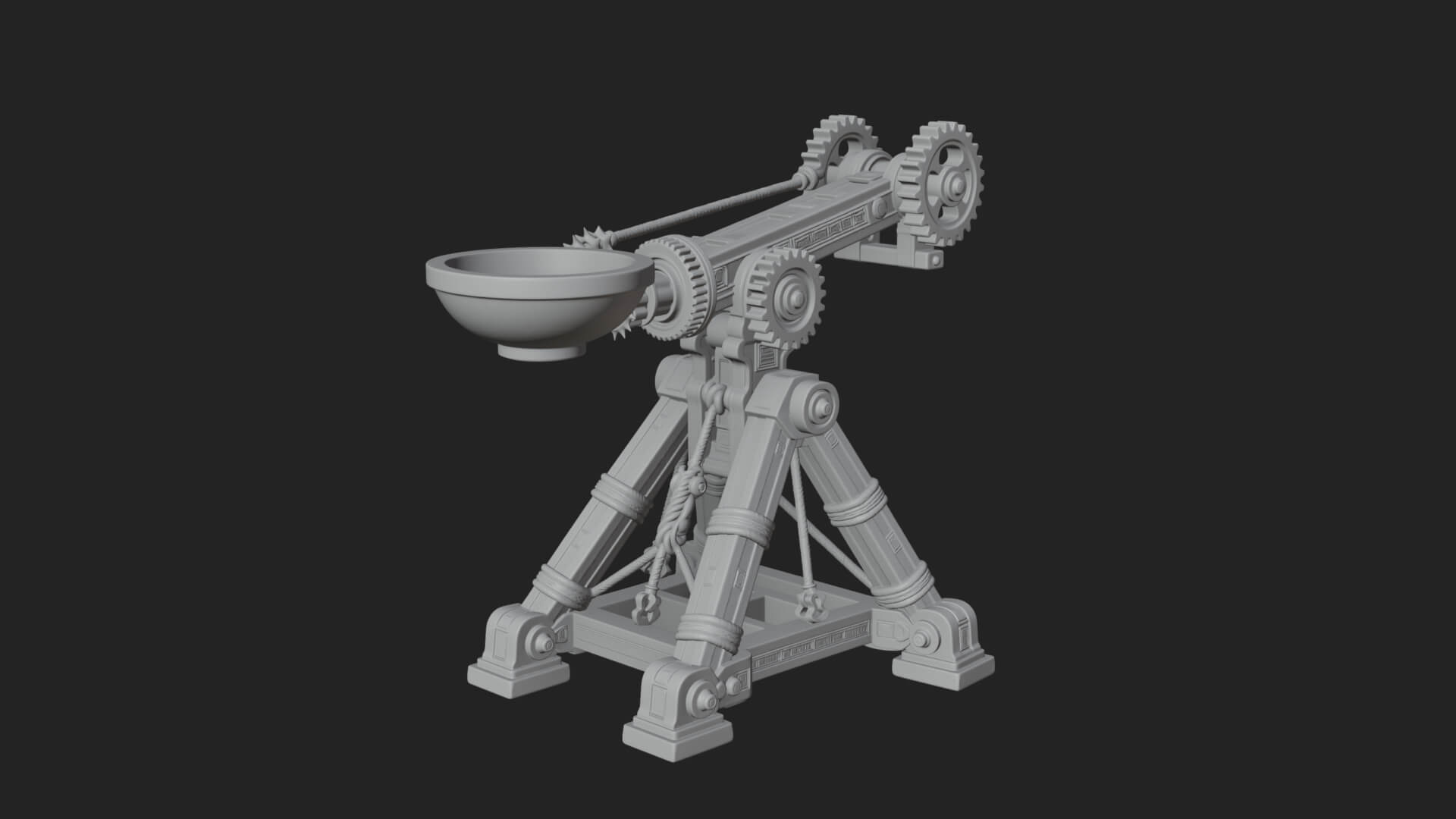 Geared Cup Launcher Model Design 4 3D Print Model 3D Model