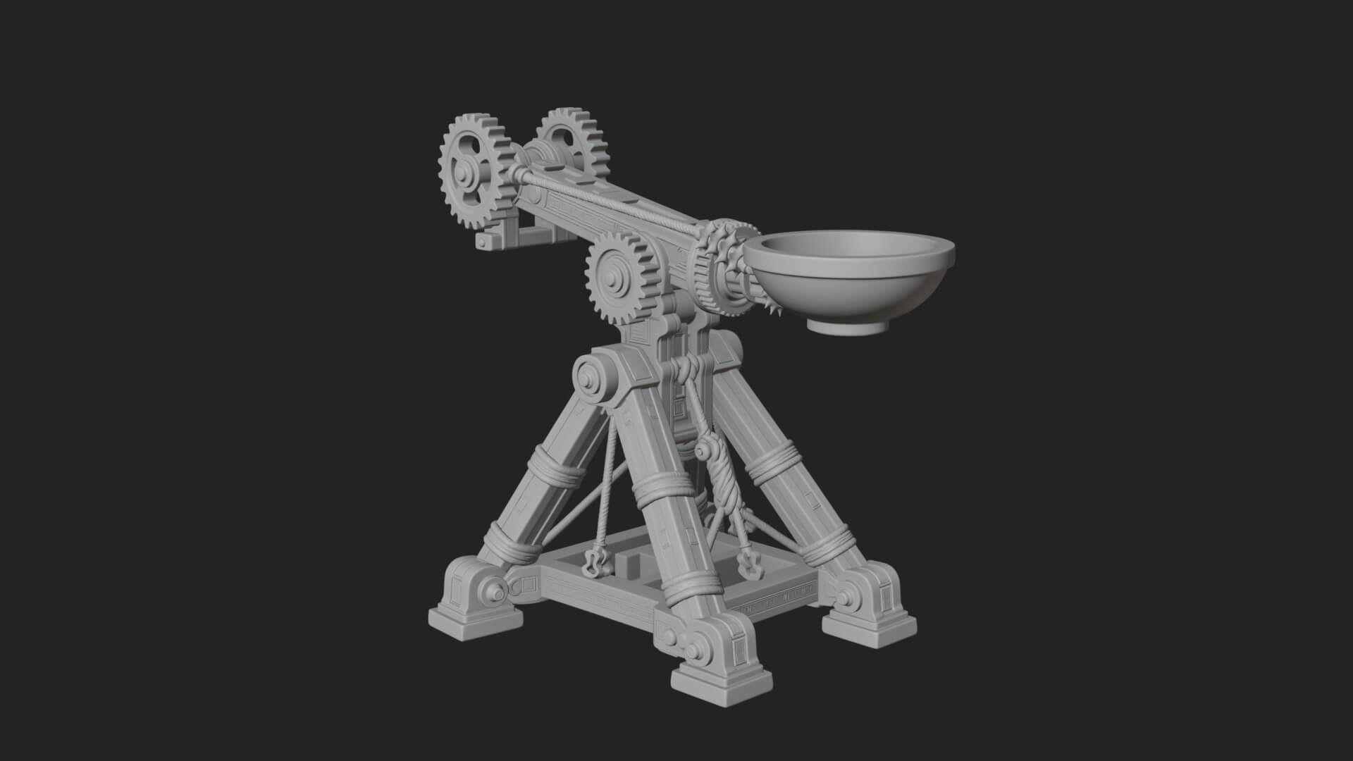 Geared Cup Launcher Model Design 4 3D Print Model 3D Model
