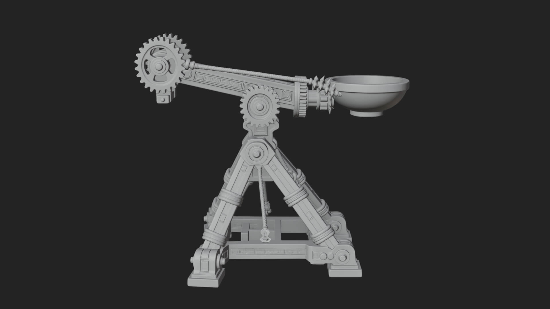 Geared Cup Launcher Model Design 4 3D Print Model 3D Model