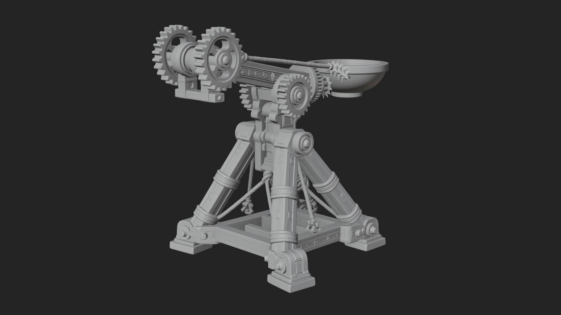 Geared Cup Launcher Model Design 4 3D Print Model 3D Model