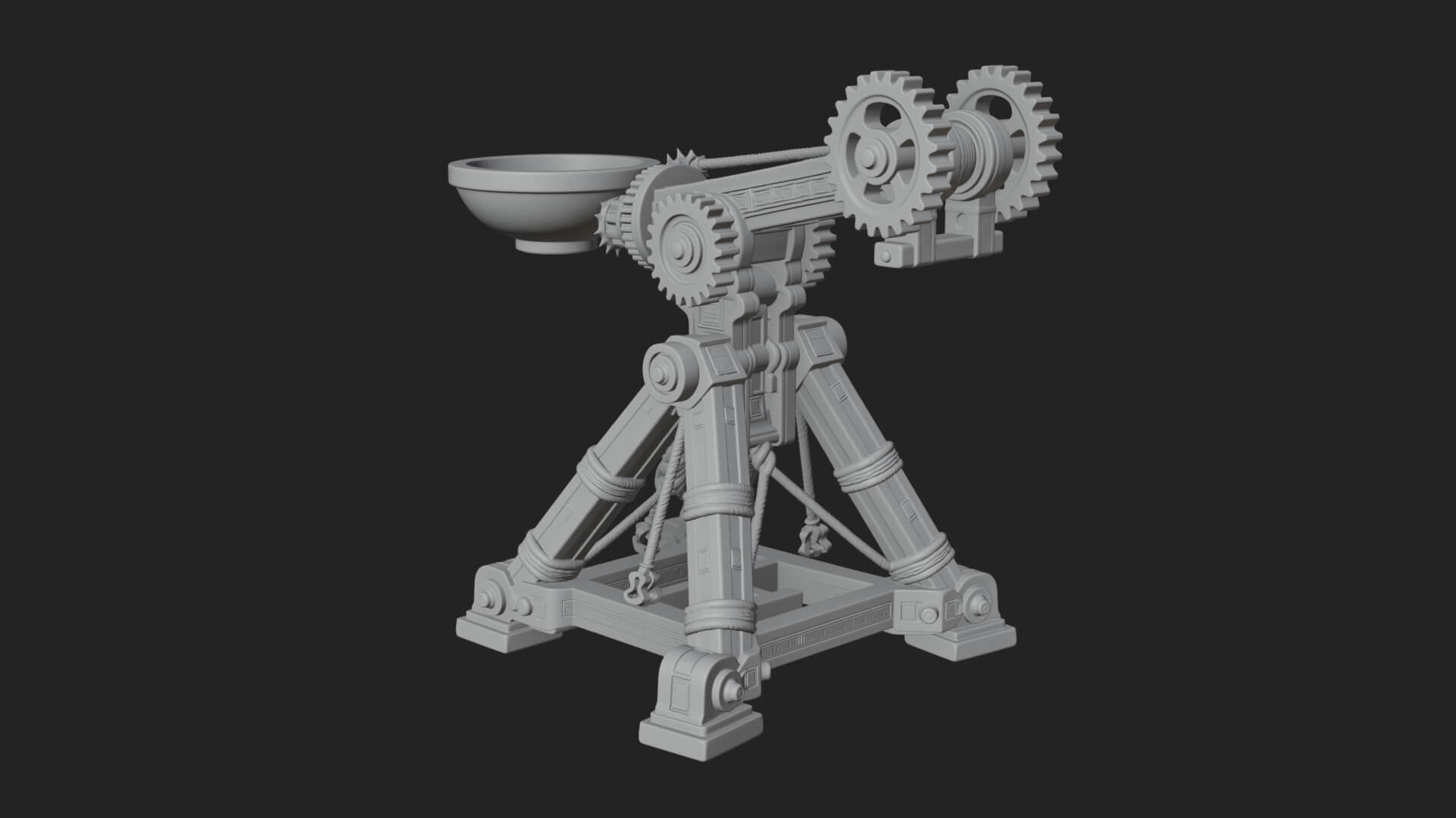 Geared Cup Launcher Model Design 4 3D Print Model 3D Model