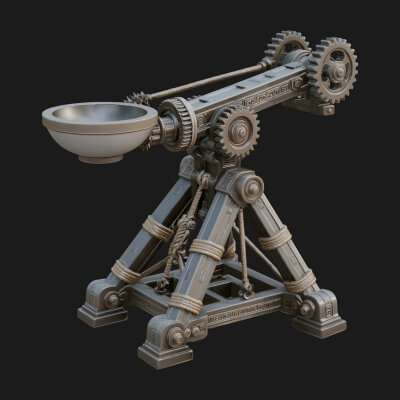 Geared Cup Launcher Model Design 4 3D Print Model