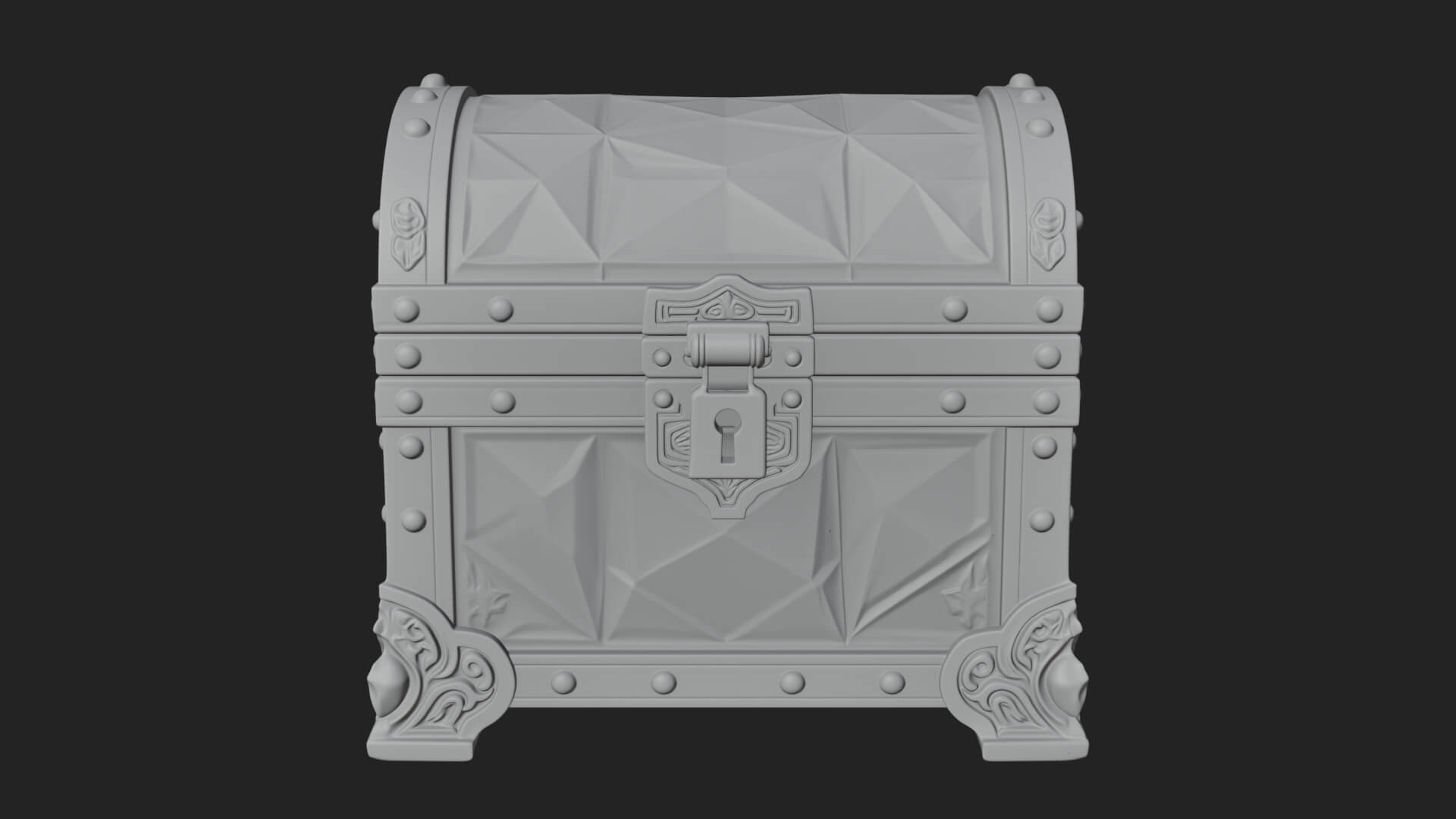 Gem Faceted Treasure Chest Model Design 1 3D Print Model 3D Model