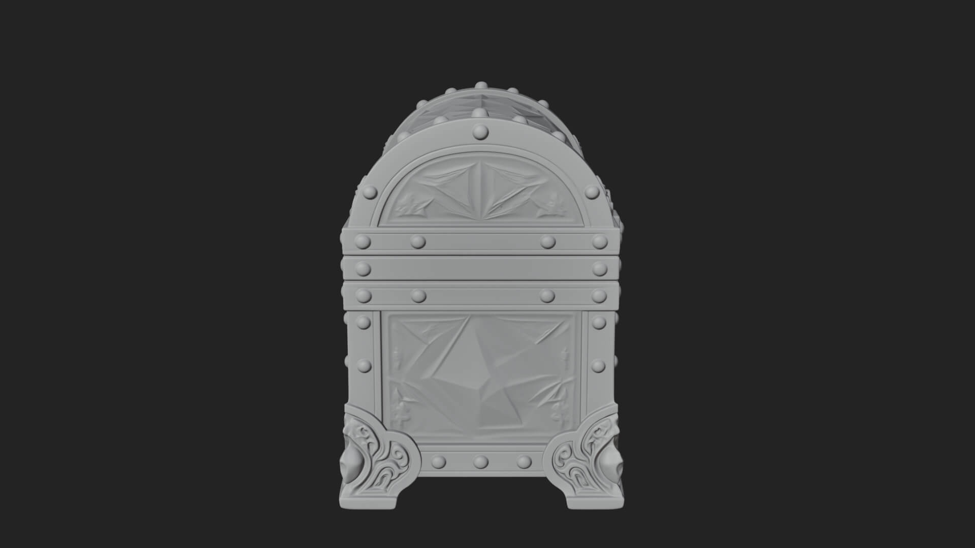 Gem Faceted Treasure Chest Model Design 1 3D Print Model 3D Model