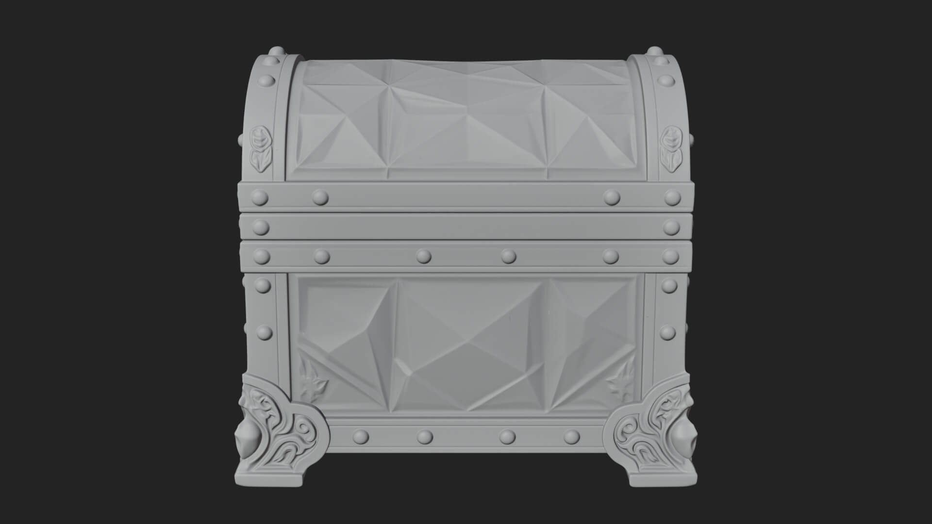 Gem Faceted Treasure Chest Model Design 1 3D Print Model 3D Model