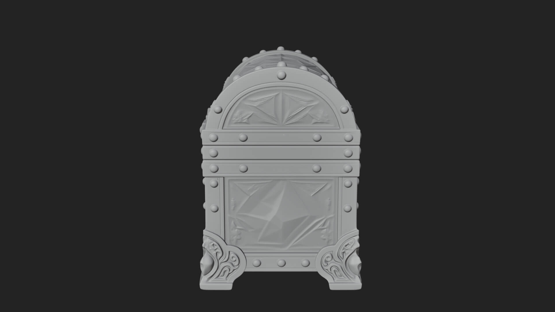 Gem Faceted Treasure Chest Model Design 1 3D Print Model 3D Model