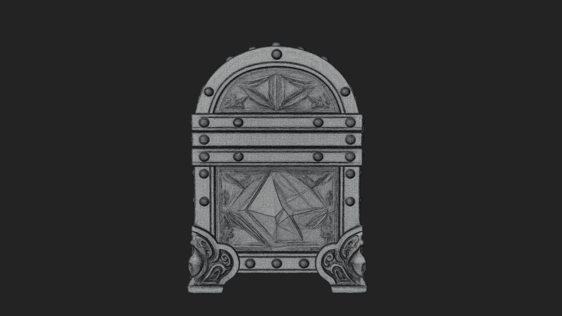 Gem Faceted Treasure Chest Model Design 1 3D Print Model 3D Model