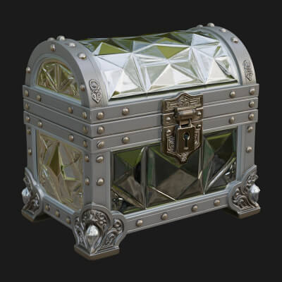 Gem Faceted Treasure Chest Model Design 1 3D Print Model