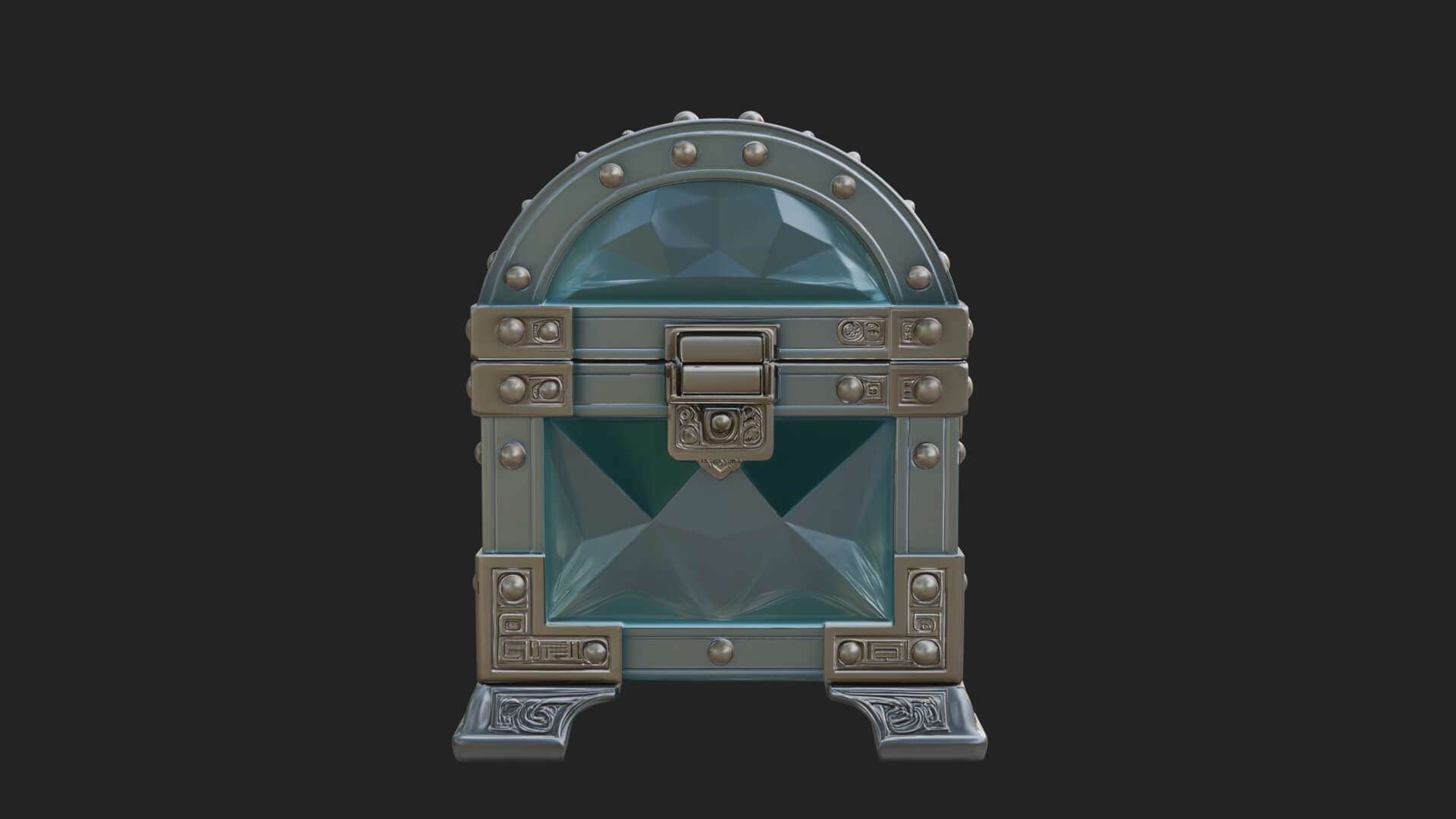 Gem Faceted Treasure Chest Model Design 2 3D Print Model 3D Model