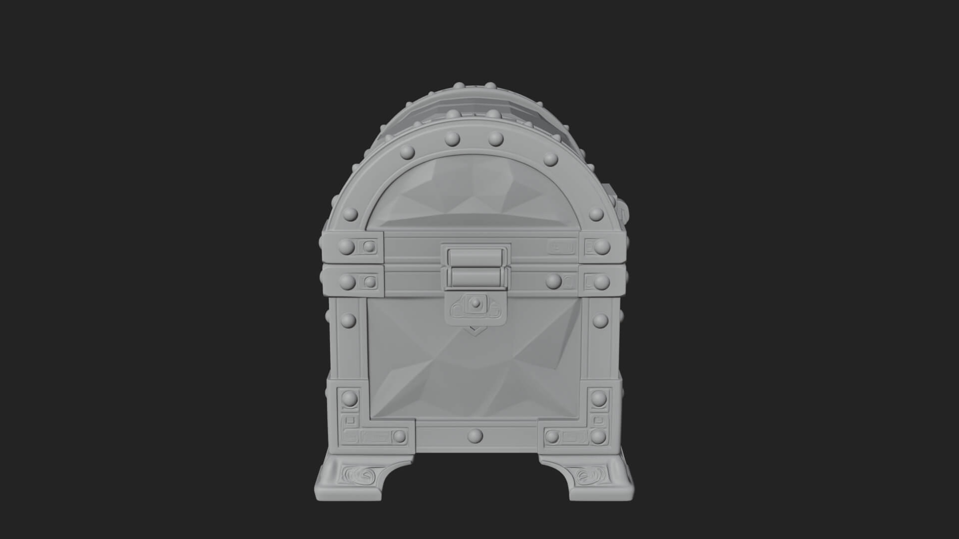 Gem Faceted Treasure Chest Model Design 2 3D Print Model 3D Model