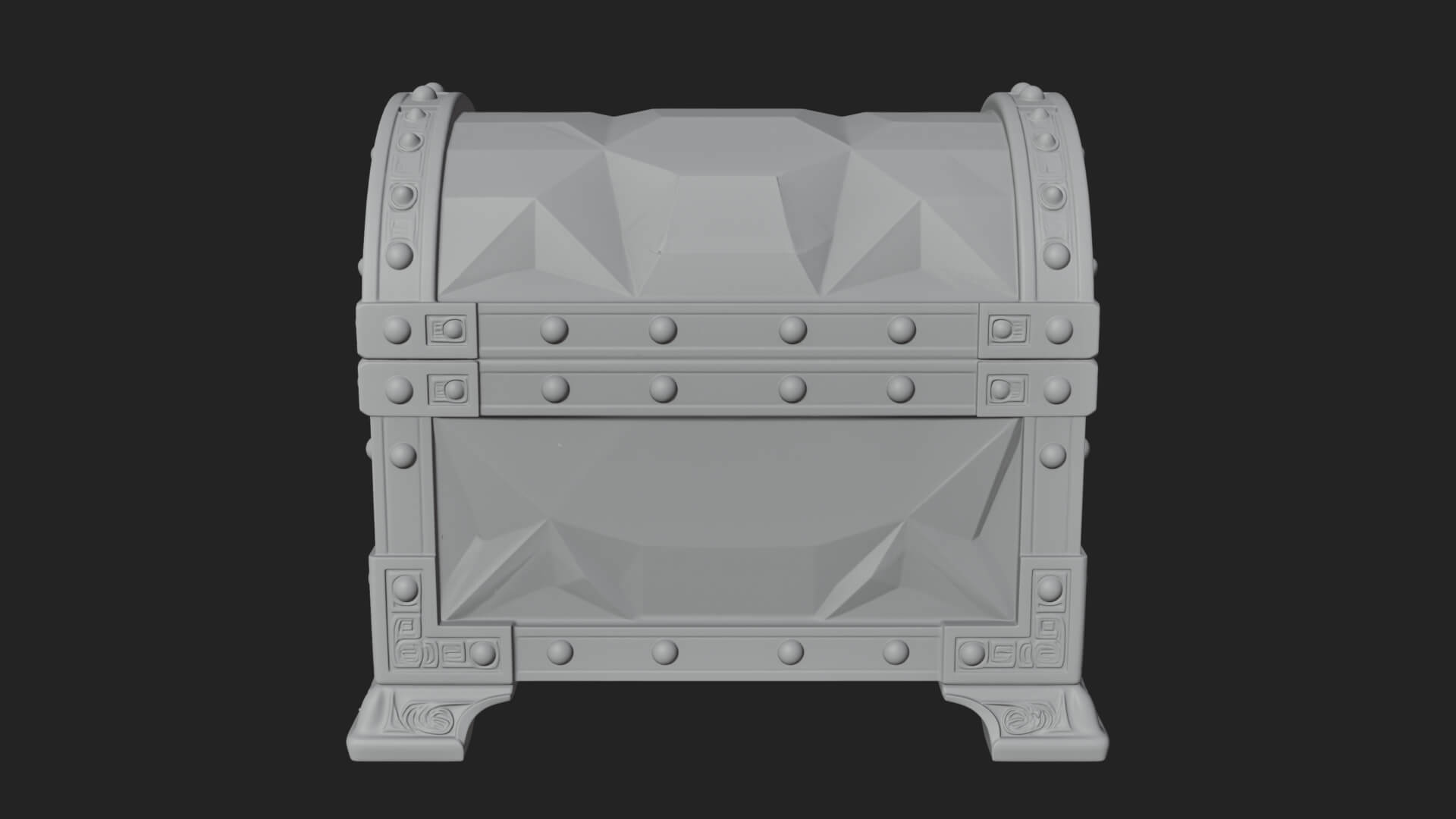 Gem Faceted Treasure Chest Model Design 2 3D Print Model 3D Model
