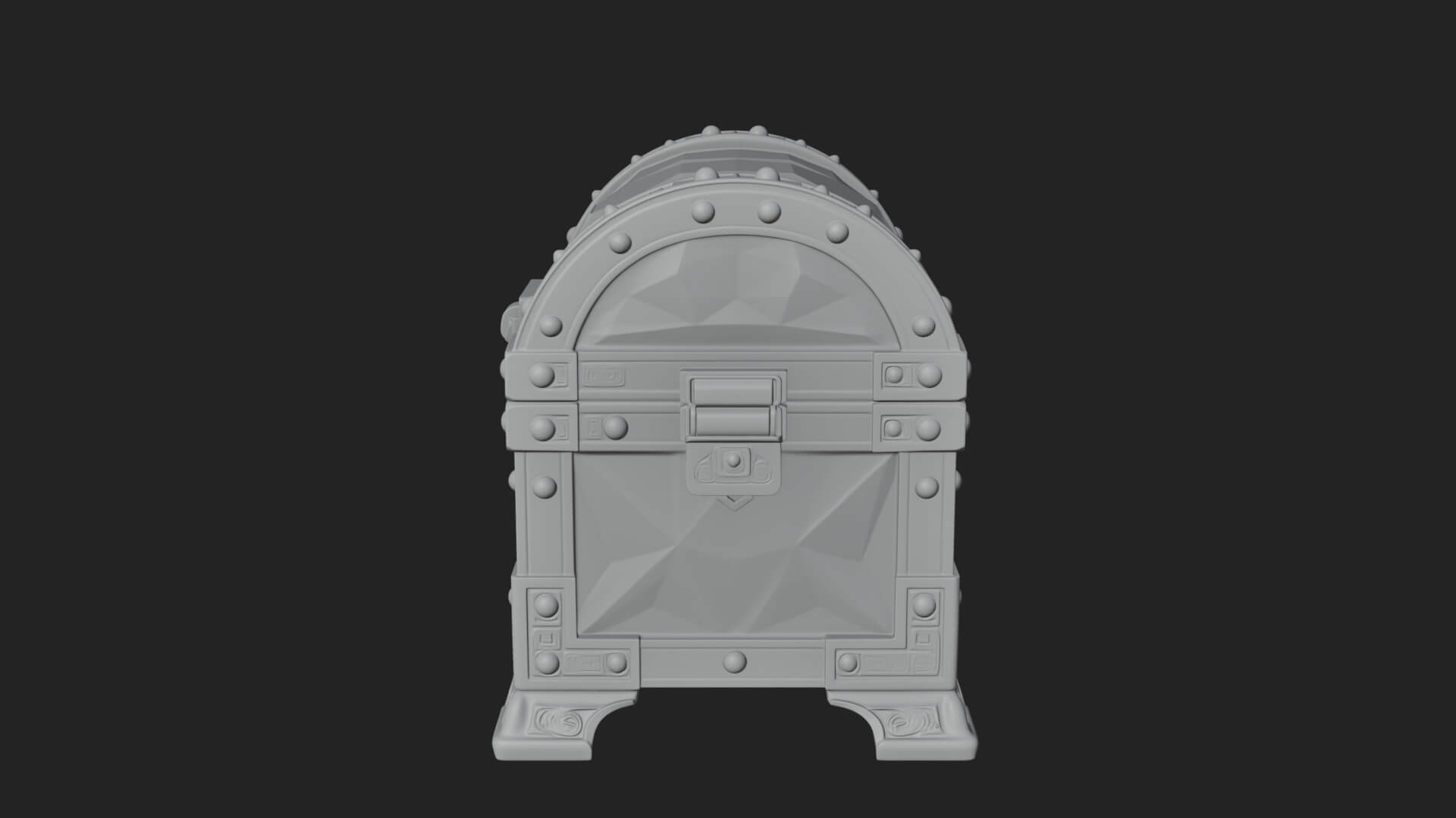 Gem Faceted Treasure Chest Model Design 2 3D Print Model 3D Model