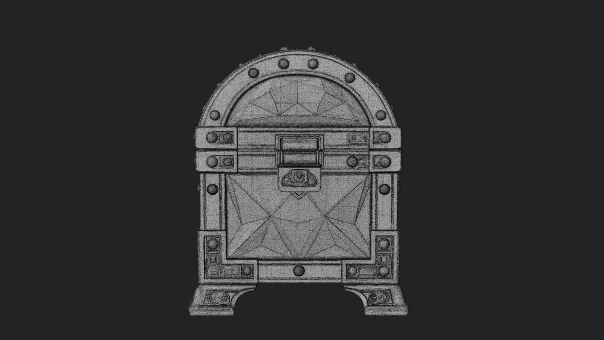 Gem Faceted Treasure Chest Model Design 2 3D Print Model 3D Model