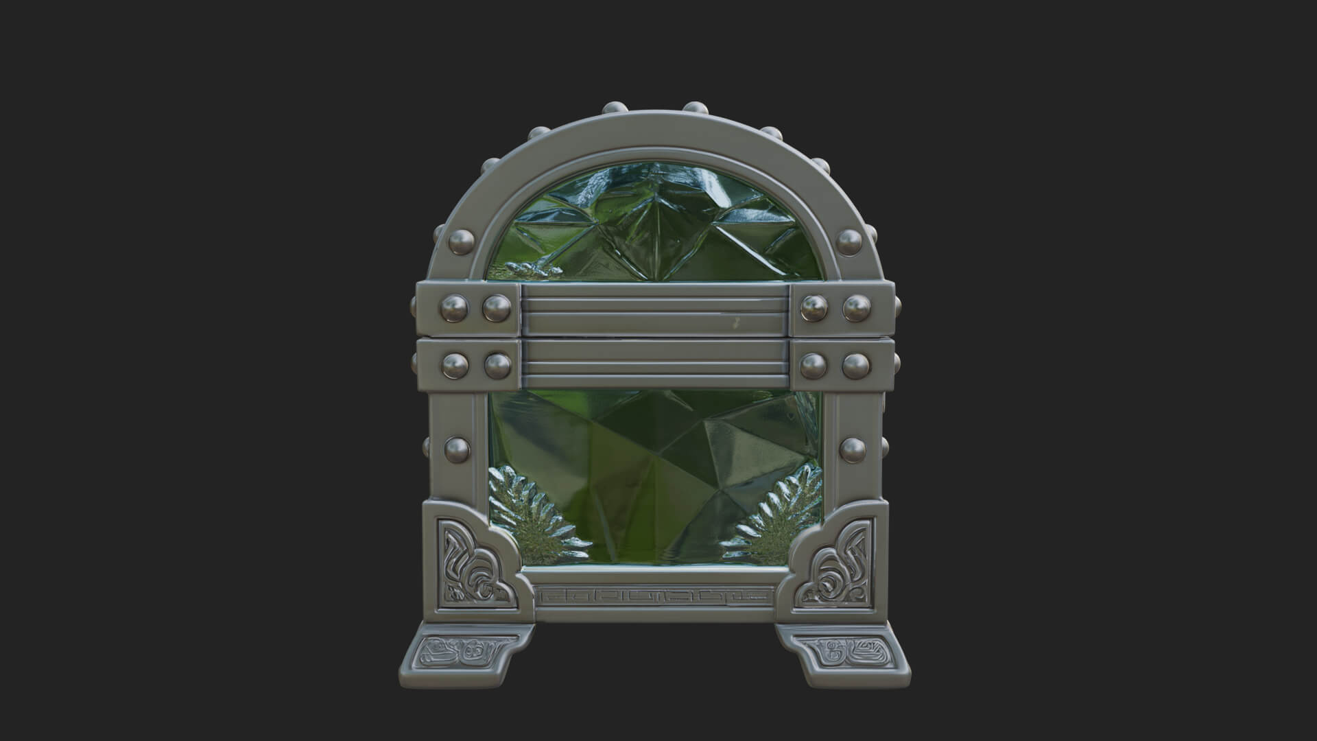 Gem Faceted Treasure Chest Model Design 3 3D Print Model 3D Model