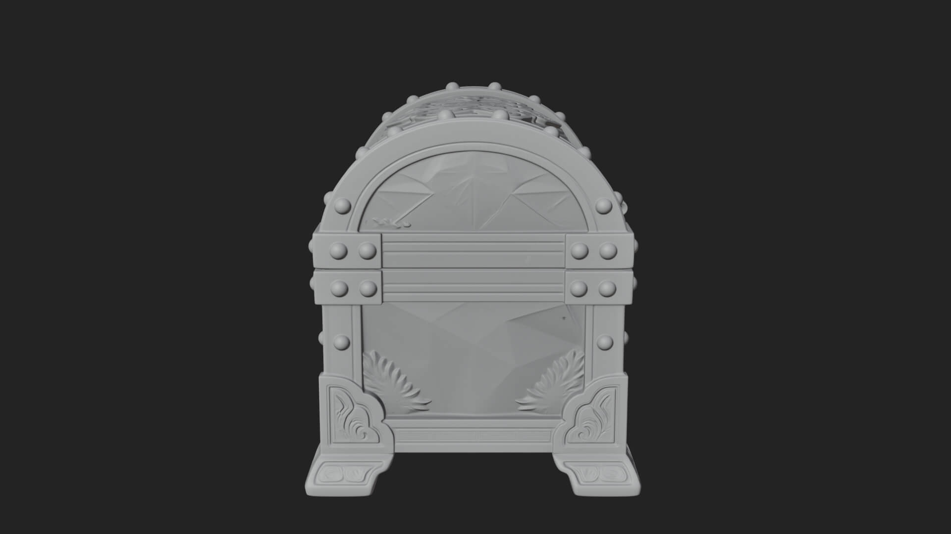 Gem Faceted Treasure Chest Model Design 3 3D Print Model 3D Model