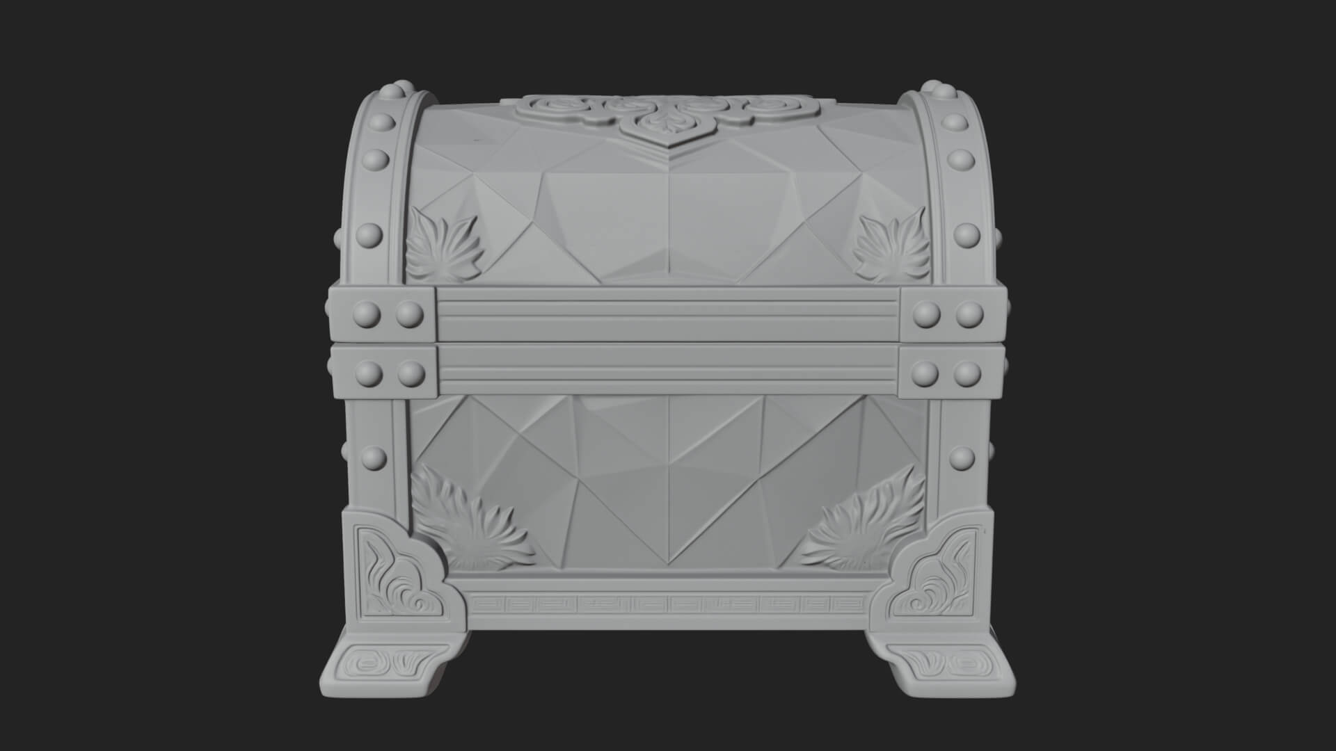 Gem Faceted Treasure Chest Model Design 3 3D Print Model 3D Model