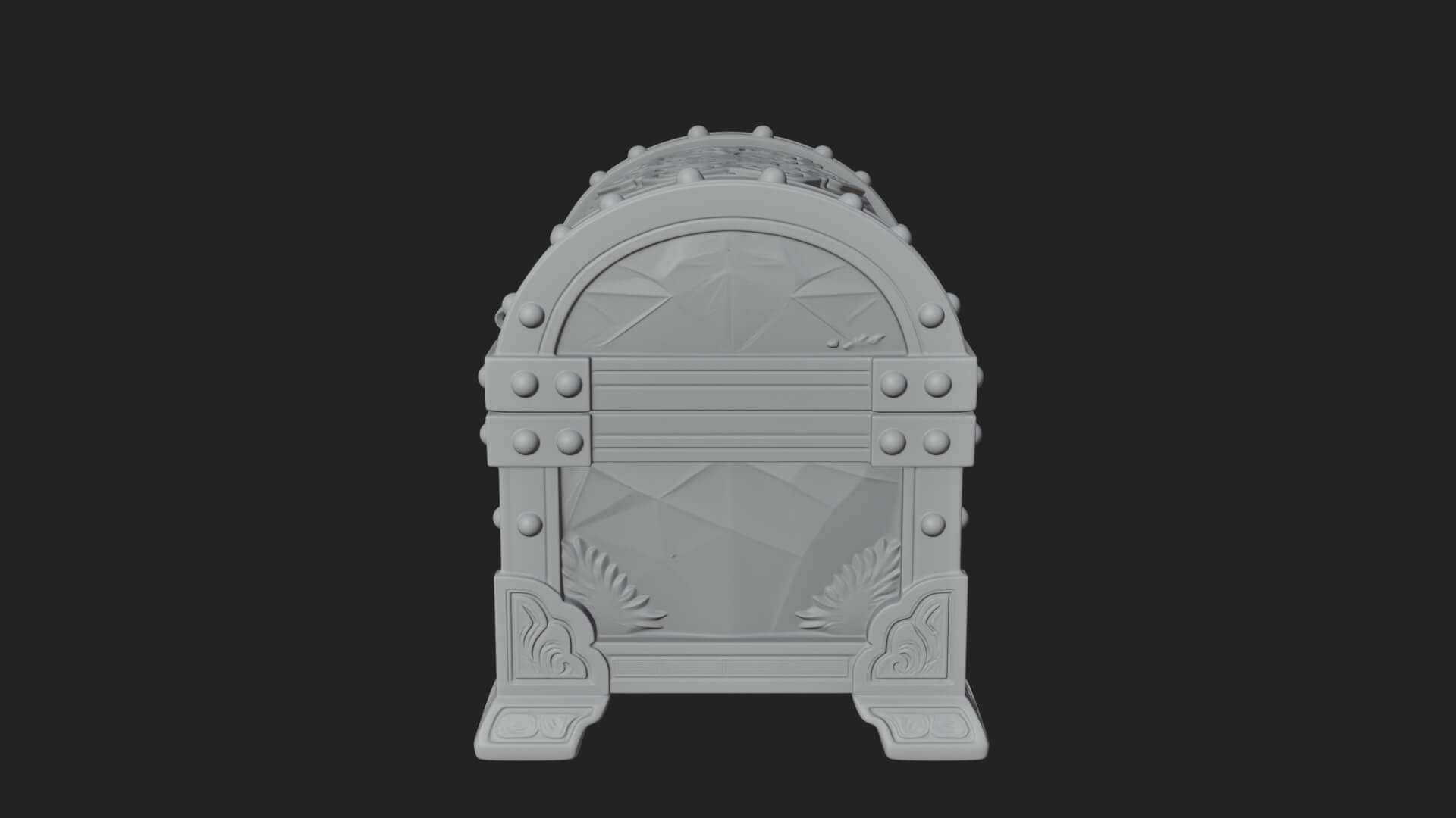 Gem Faceted Treasure Chest Model Design 3 3D Print Model 3D Model
