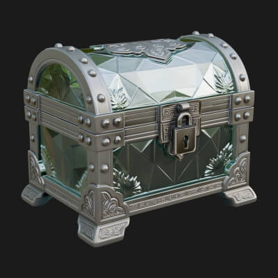 Gem Faceted Treasure Chest Model Design 3 3D Print Model